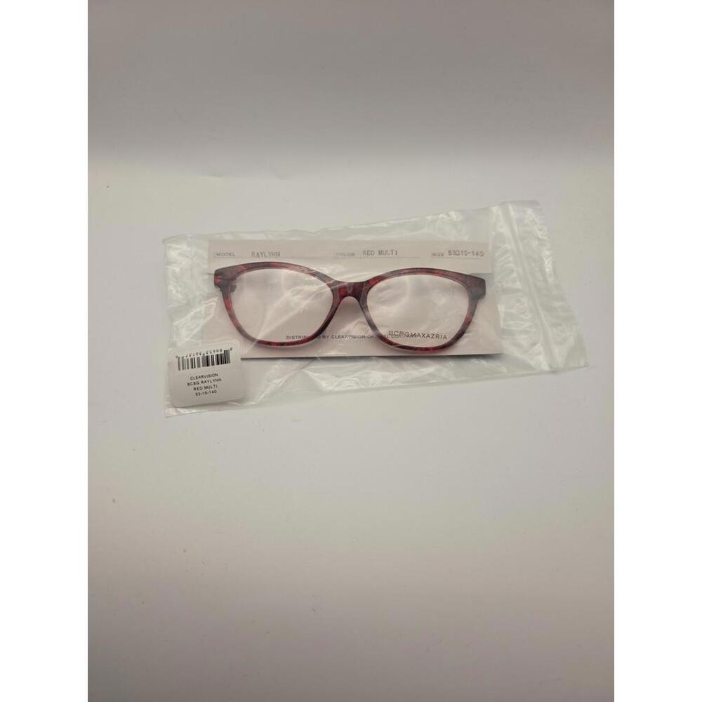 BCBG Maxazria Women's Clearvision EyeGlasses Raylynn Red Multi 53-15-140